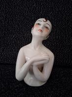 Art deco porseleinen half doll pierrot, Antiek en Kunst, Ophalen