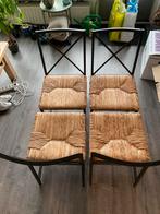4 Riet Eetkamerstoelen, Ophalen, Gebruikt, Bruin, Vier