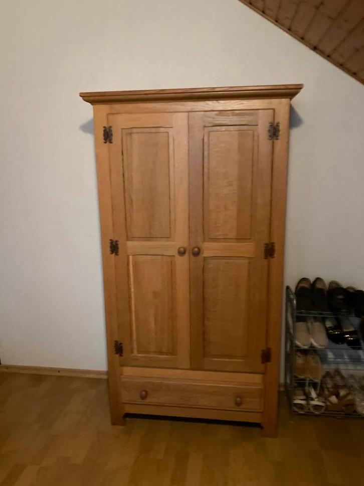 Massief Eiken Kledingkast, Huis en Inrichting, Kasten | Kledingkasten, Gebruikt, 150 tot 200 cm, 100 tot 150 cm, 50 tot 75 cm