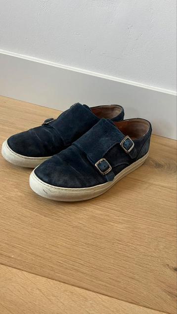 Manfield suede gympen met dubbele gesp beschikbaar voor biedingen