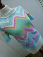 Retro truitje top by Clara Paris M 38 40 regenboog kleuren, Maat 38/40 (M), Overige kleuren, Ophalen of Verzenden, Korte mouw