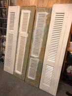 4 smalle Louvredeuren, vintage, hout, 33 x 154 cm, Doe-het-zelf en Verbouw, Deuren en Horren, Ophalen, Gebruikt, Minder dan 80 cm