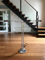 Luxe verstelbare staande vloerlamp in geborsteld RvS, 100 tot 150 cm, Modern, Ophalen of Verzenden, Metaal