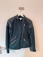 Donkergroene  Jas - Stijlvolle Biker Look, H&M, Ophalen of Verzenden, Maat 36 (S), Gedragen