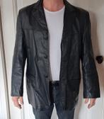 Zwart leren heren kolbert, Kleding | Heren, Onbekend, Zwart, Overige maten, Ophalen of Verzenden