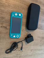 Nintendo Switch lite, Spelcomputers en Games, Spelcomputers | Nintendo Switch Lite, Ophalen, Turquoise, Zo goed als nieuw, Met beschermhoes of tas