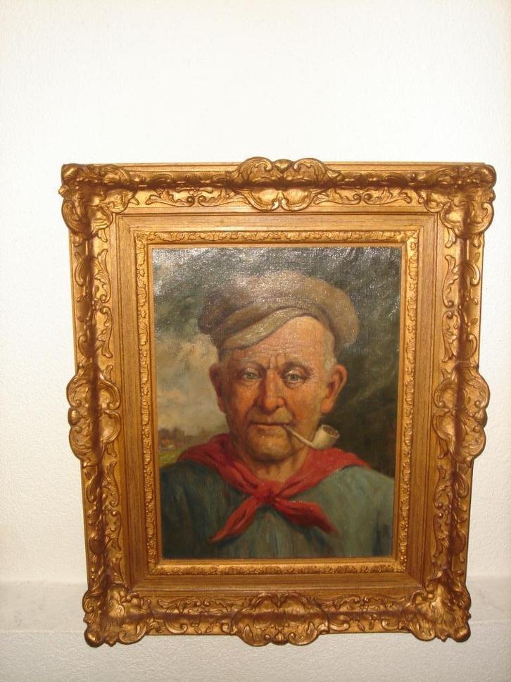 Johannes Theuns, 1877- 1961, Farmer smoking his pipe., Antiek en Kunst, Kunst | Schilderijen | Klassiek, Ophalen of Verzenden