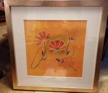  Kleurige litho druk Gesingeerd 55 x 65  cm  beschikbaar voor biedingen