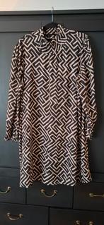Jurk paprika maat 48. grafische print zwart en beige, Zwart, Maat 46/48 (XL) of groter, Ophalen of Verzenden, Knielengte