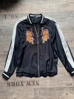 Satijnen bomberjack met tijger borduursel, Kleding | Dames, Jassen | Zomer, H&M, Verzenden, Wit, Zo goed als nieuw