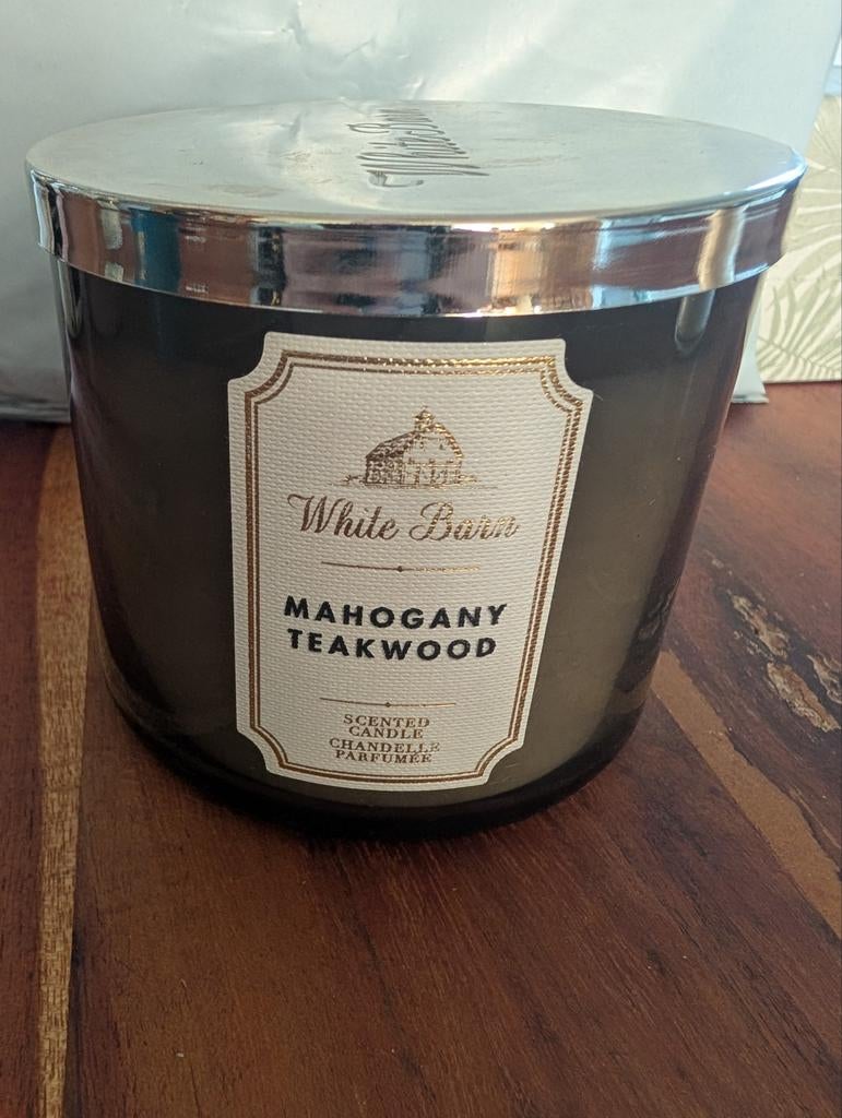 Bath and Body Works kaars mahogany teakwood, Overige materialen, Nieuw, Ophalen of Verzenden, Kaars