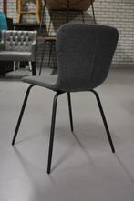 Leuke nieuwe eetkamerstoelen Fenna metaal stof antraciet 14x, Nieuw, Vijf, Zes of meer stoelen, Grijs, Metaal