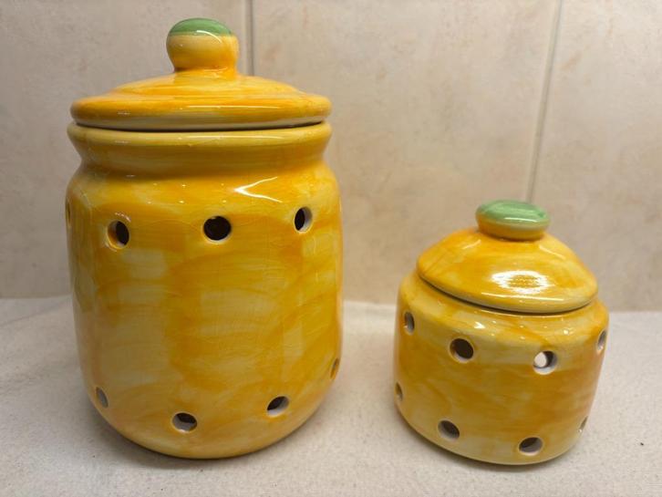 Spaanse Uien & Knoflook Potten Fanfoart, Antiek en Kunst, Curiosa en Brocante, Ophalen of Verzenden