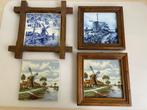 4x Tegel met Molen – Ingelijst & Los (Delfts Blauw / Kleur), Ophalen of Verzenden