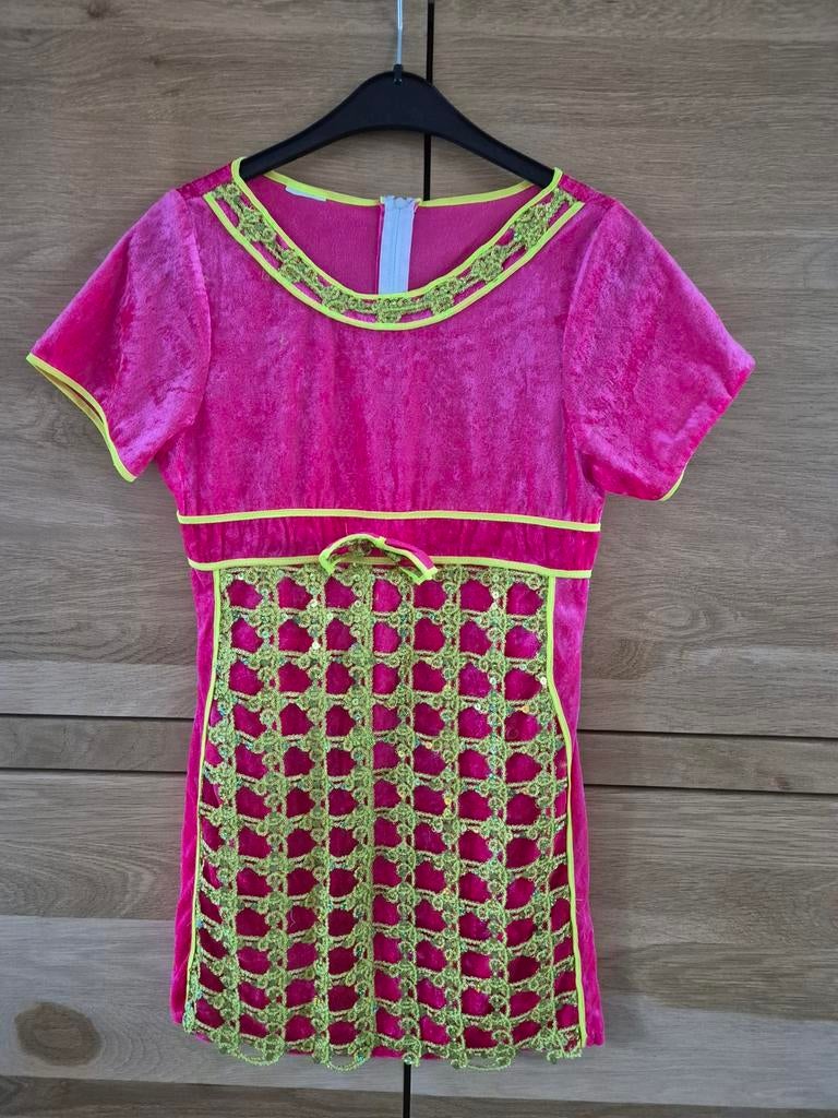 Roze Carnaval Jurkje Maat 36 + Hoed, Ophalen of Verzenden, Zo goed als nieuw, Maat 36 (S), Carnaval