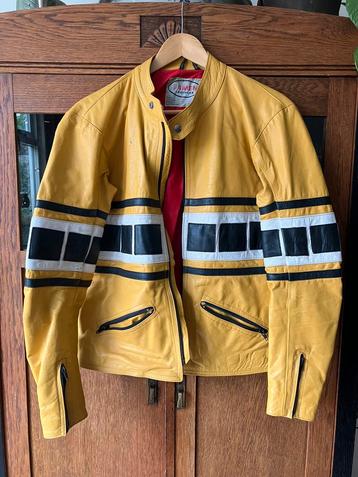 Vintage Damen leren motorjack maat 54 beschikbaar voor biedingen