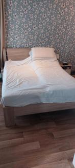 Bed elektrisch verstelbaar 140 cm, lichte kleur hout zgan, Ophalen, Verstelbaar, Tweepersoons, 140 cm