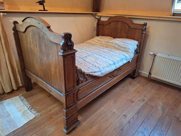 Frans bed 120x190 cm met matras - Zelden gebruikt!, Antiek en Kunst, Antiek | Meubels | Bedden, Ophalen of Verzenden