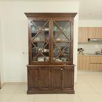 Massiewe hout vitrinekast / buffetkas – klassiek en tydloos, 200 cm of meer, 150 tot 200 cm, Ophalen of Verzenden, Zo goed als nieuw