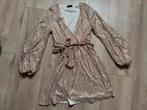 Jurkje Pailletten Champagnekleur Pailletjes Jurkje Dames, Maat 38/40 (M), Beige, Ophalen of Verzenden, Zo goed als nieuw