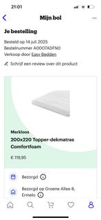 Te koop nieuwe Topper 200 x 220, Ophalen, Overige maten, Matras, Overige maten