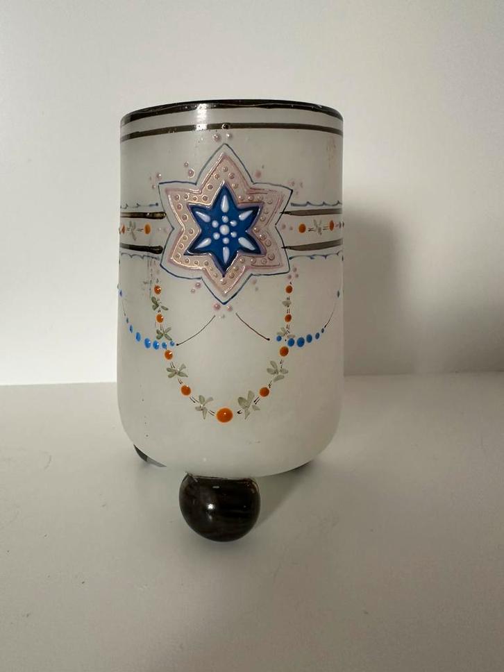 Antiek Opaline Opaque Vaas  Glas Bristol Guirlandes, Antiek en Kunst, Antiek | Vazen, Ophalen of Verzenden