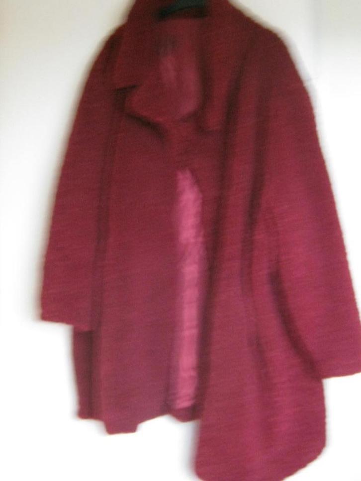 Bordeaux rood jas boucle gevoerd Yours, Kleding | Dames, Jassen | Winter, Nieuw, Maat 46/48 (XL) of groter, Rood, Verzenden