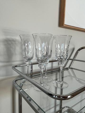 Vintage champagne / wijnglazen swirl | 4 stuks beschikbaar voor biedingen