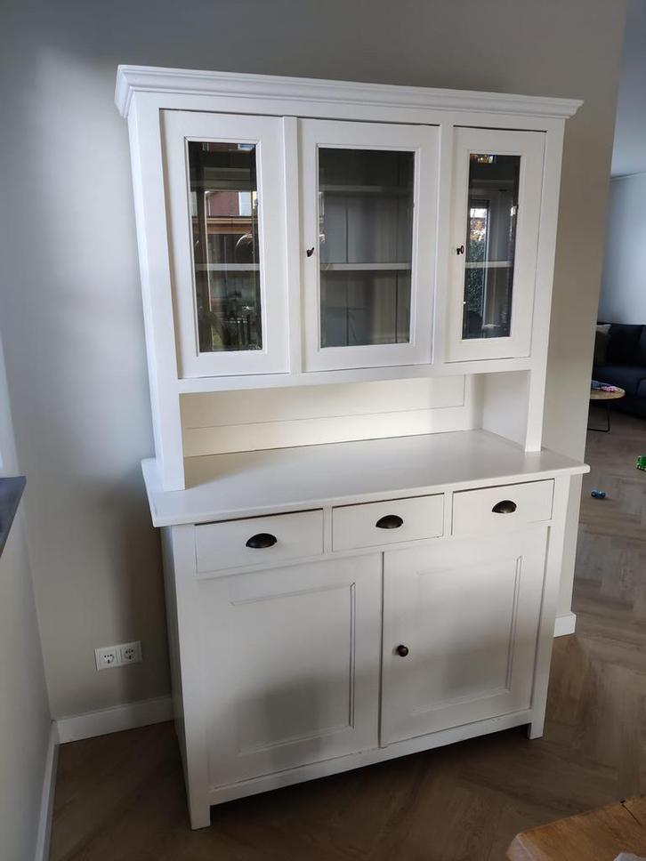 Buffetkast massief grenen wit 130 cm, Huis en Inrichting, Kasten | Buffetkasten, Gebruikt, 200 cm of meer, 100 tot 150 cm, 25 tot 50 cm