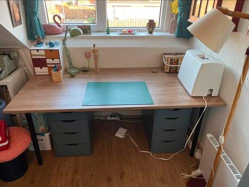 Groot bureau of werktafel, Huis en Inrichting, Bureaus, Zo goed als nieuw, In hoogte verstelbaar, Ophalen