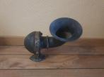 Oude zwart geschilderde scheepshoorn van messing, Vintage, Gebruikt, Gebruiksvoorwerp, Vintage
