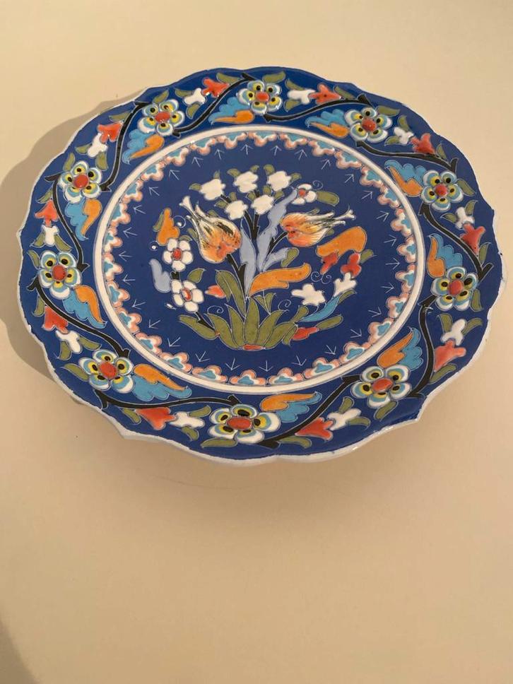 Kutahya Wandbord - Handbeschilderd - 23 cm, Antiek en Kunst, Antiek | Wandborden en Tegels, Ophalen of Verzenden