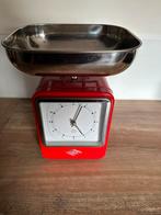 Wesco rode keukenweegschaal met klok, Ophalen of Verzenden, Minder dan 10 kg, Zo goed als nieuw, Keukenweegschaal