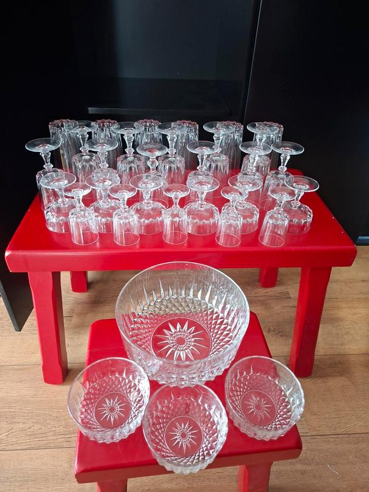 Kristallen Glazen en Schalen Set, Antiek en Kunst, Antiek | Glas en Kristal, Ophalen