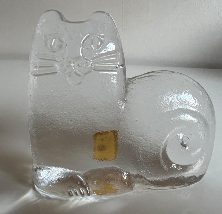Vintage Lisa Larson~Royal Krona Kat Art Glass Djur I Frihet, Antiek en Kunst, Kunst | Designobjecten, Ophalen of Verzenden