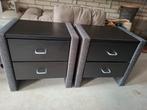 2 nachtkastjes als nieuw, Huis en Inrichting, Slaapkamer | Nachtkastjes, Ophalen, Zo goed als nieuw, Metaal of Aluminium, Minder dan 45 cm
