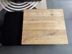 Salon tafel eiken met zwarte metalen onderstel, Huis en Inrichting, Tafels | Salontafels, Ophalen, Gebruikt, 100 tot 150 cm, 50 tot 100 cm