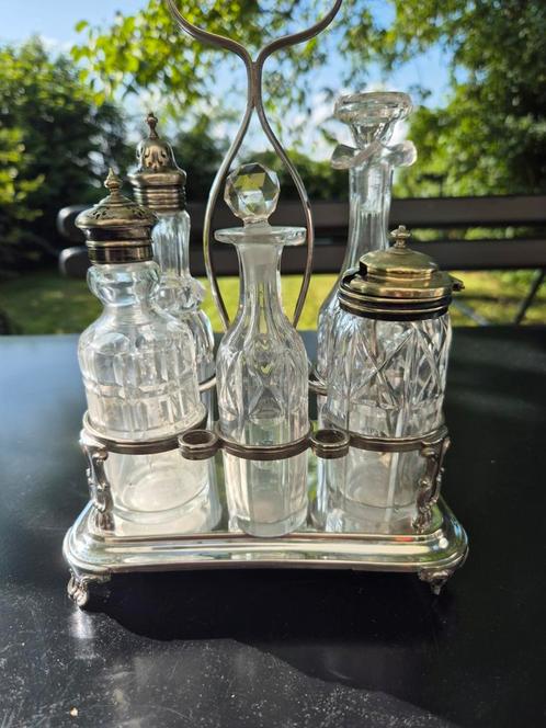olie en azijn stel, Antiek en Kunst, Antiek | Glas en Kristal, Ophalen of Verzenden
