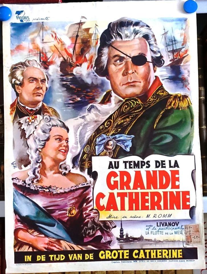 Filmposter Aux temps de la Grande (Tijd van Grote) Catherine, Verzamelen, Posters, Gebruikt, Film en Tv, A1 t/m A3, Ophalen of Verzenden