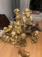 Collectie Gouden Apen Beeldjes, Tuin en Terras, Tuinbeelden, Ophalen, Zo goed als nieuw, Overige materialen, Dierenbeeld