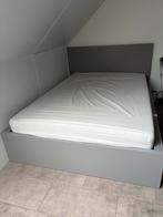 Ikea Malm bed kleur grijs 140x200 cm, Ophalen, Gebruikt, Tweepersoons, 140 cm