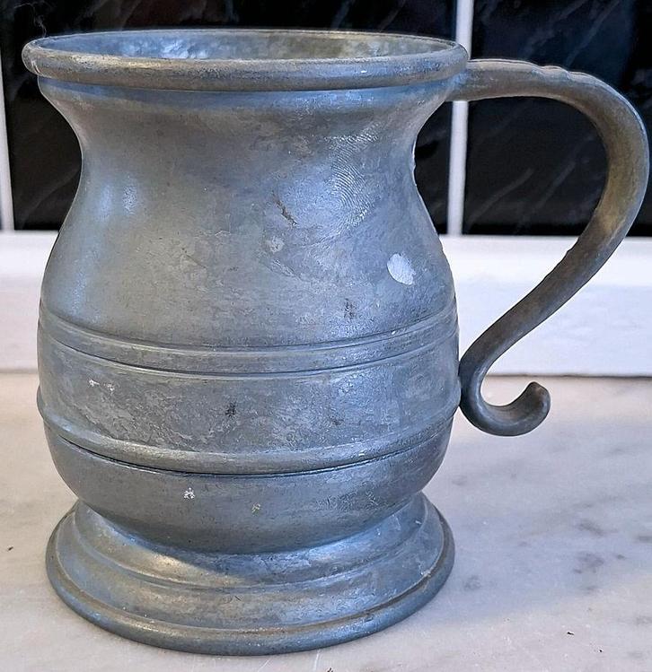 Vintage Duitse Bierpul van Tin, Antiek en Kunst, Antiek | Tin, Ophalen of Verzenden