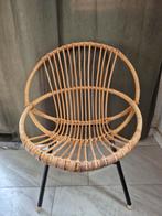 Vintage Rotan Kinderstoel, Ophalen, Bruin, Metaal, Eén