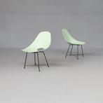 50s Augusto Bozzi chairs for Saporiti set/2, Metaal, Twee, Gebruikt, Vintage