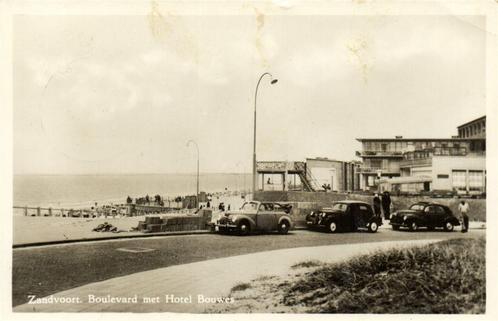 Zandvoort. Boulevard met Hotel Bouwes - 1955 gelopen, Verzamelen, Ansichtkaarten | Nederland, Gelopen, Utrecht, 1940 tot 1960
