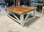 Houten salontafel, rechthoekig, Huis en Inrichting, Tafels | Salontafels, Ophalen, Gebruikt, 100 tot 150 cm, 50 tot 100 cm