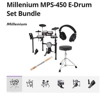 Millenium MPS-450 E-Drum Set Bundle Elektronisch Drumstel beschikbaar voor biedingen