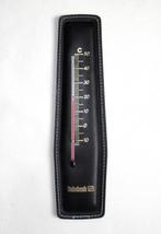 Vintage Rabobank wandthermometer op een lederen plankje., Antiek en Kunst, Ophalen of Verzenden