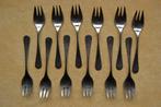 12 taartvorkjes, Ophalen of Verzenden, Gebruikt, Rvs of Chroom, Los bestek