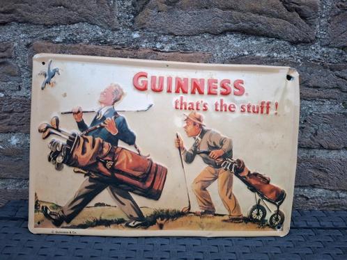 Origineel reclamebord Guinness that's the stuff (golf), Verzamelen, Biermerken, Zo goed als nieuw, Reclamebord, Plaat of Schild